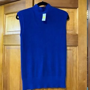 Talbots sleeveless mock turtleneck royal blue